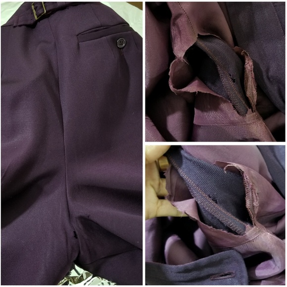 SOLD Vintage Kenzo High Waisted Plum Purple Pants - Picture 6 of 8